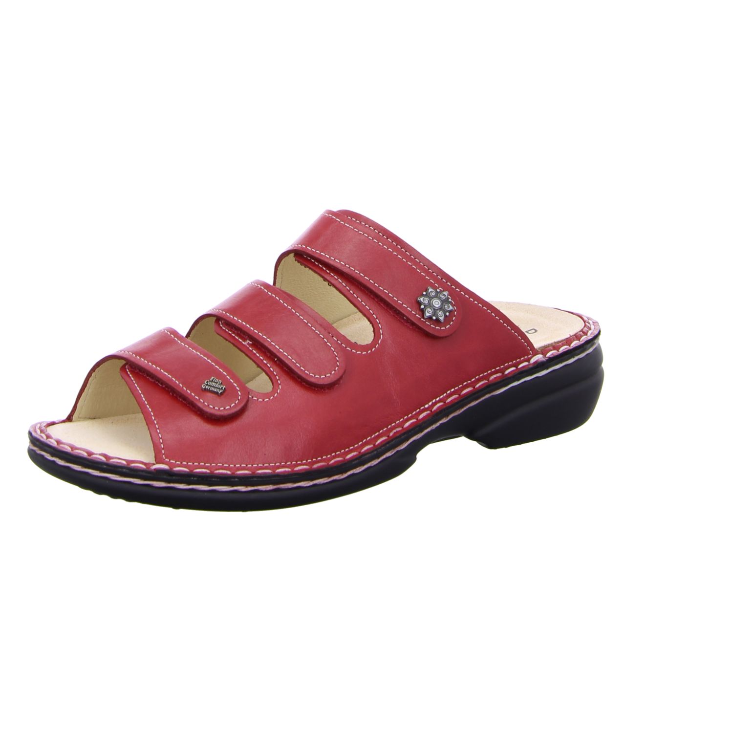 female Pantoletten bunt Menorca-S red 42 von Finn Comfort