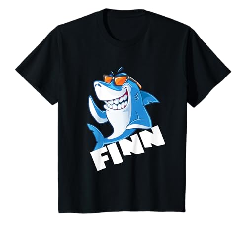 Hai Haie Name Finn Geschenk Jungs T-Shirt von Finn Hai Haie Geschenk Jungs