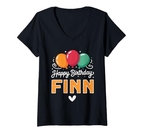 Damen Alles Gute zum Geburtstag Spruch Finn T-Shirt mit V-Ausschnitt Damen Alles Gute zum Geburtstag Spruch Finn T-Shirt mit V-Ausschnitt von Finn Name Spruch für Geburtstag