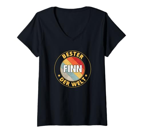 Damen Finn T-Shirt mit V-Ausschnitt Damen Finn T-Shirt mit V-Ausschnitt von Finn Vorname T-Shirts & Geschenke