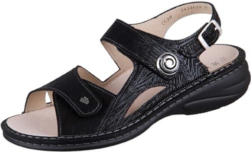 FINN COMFORT Denia Damen Sandalen schwarz Nubukleder (2627-713144, EU Schuhgrößensystem, Erwachsene, Damen, Numerisch, Breit, 37) von Finn Comfort