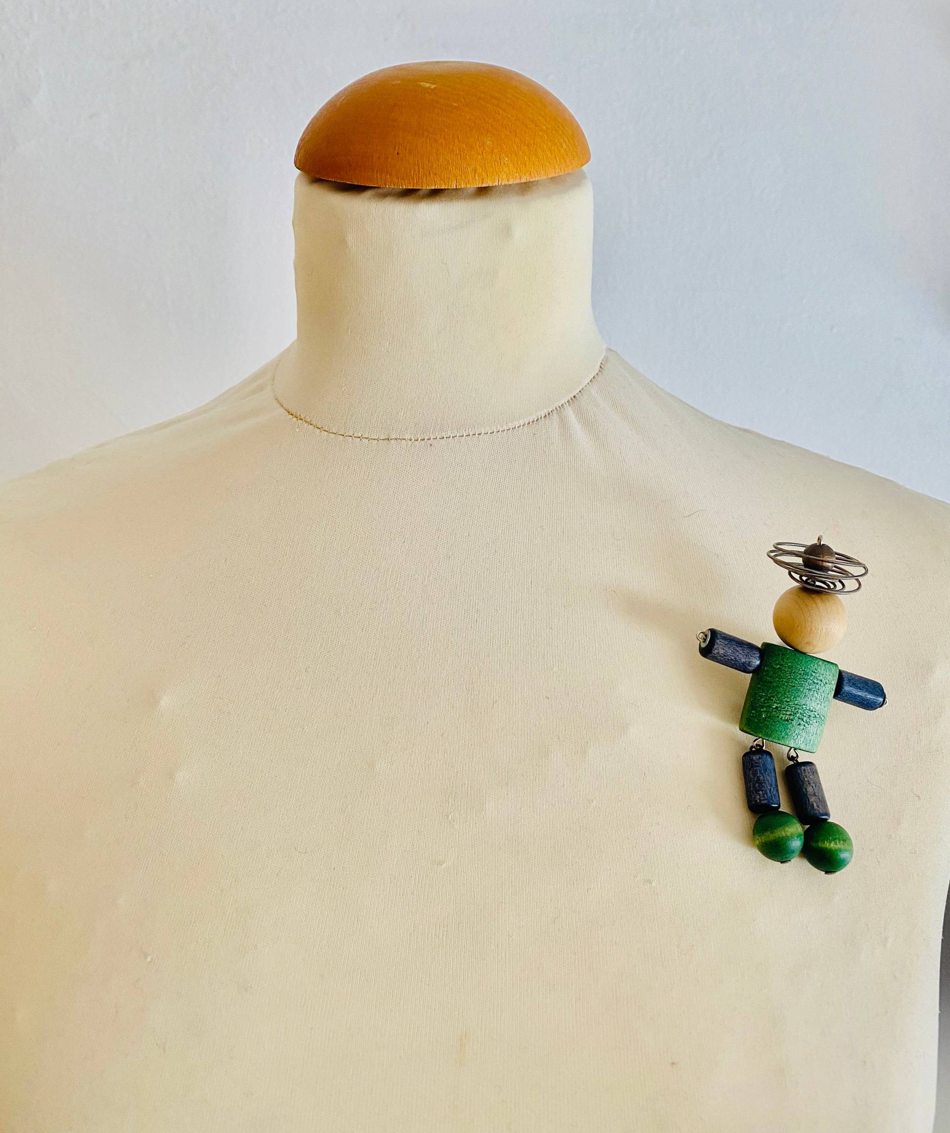Vintage Aarikka Holzbrosche, Made in Finland, 1980Er Jahre von FinnishVintageOasis
