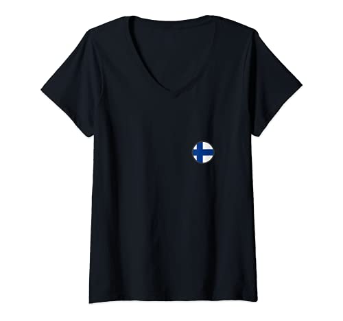 Damen Flagge Finnland T-Shirt mit V-Ausschnitt Damen Flagge Finnland T-Shirt mit V-Ausschnitt von Finnland