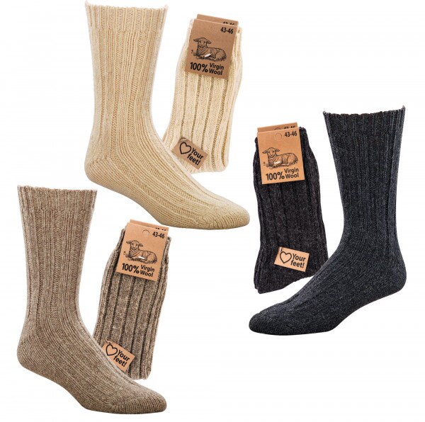 2 Paar 100% Wollsocken "Virgin Wool" 2 Paar 100% Wollsocken "Virgin Wool" von FinnsFelle