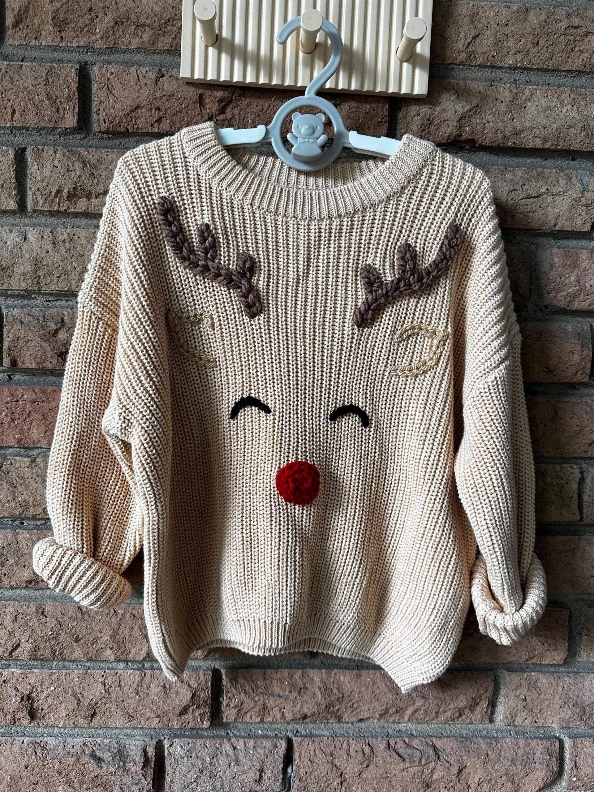 Handbestickter Pullover „Rentier" Für Babies Und Kinder von Finnthebearwear