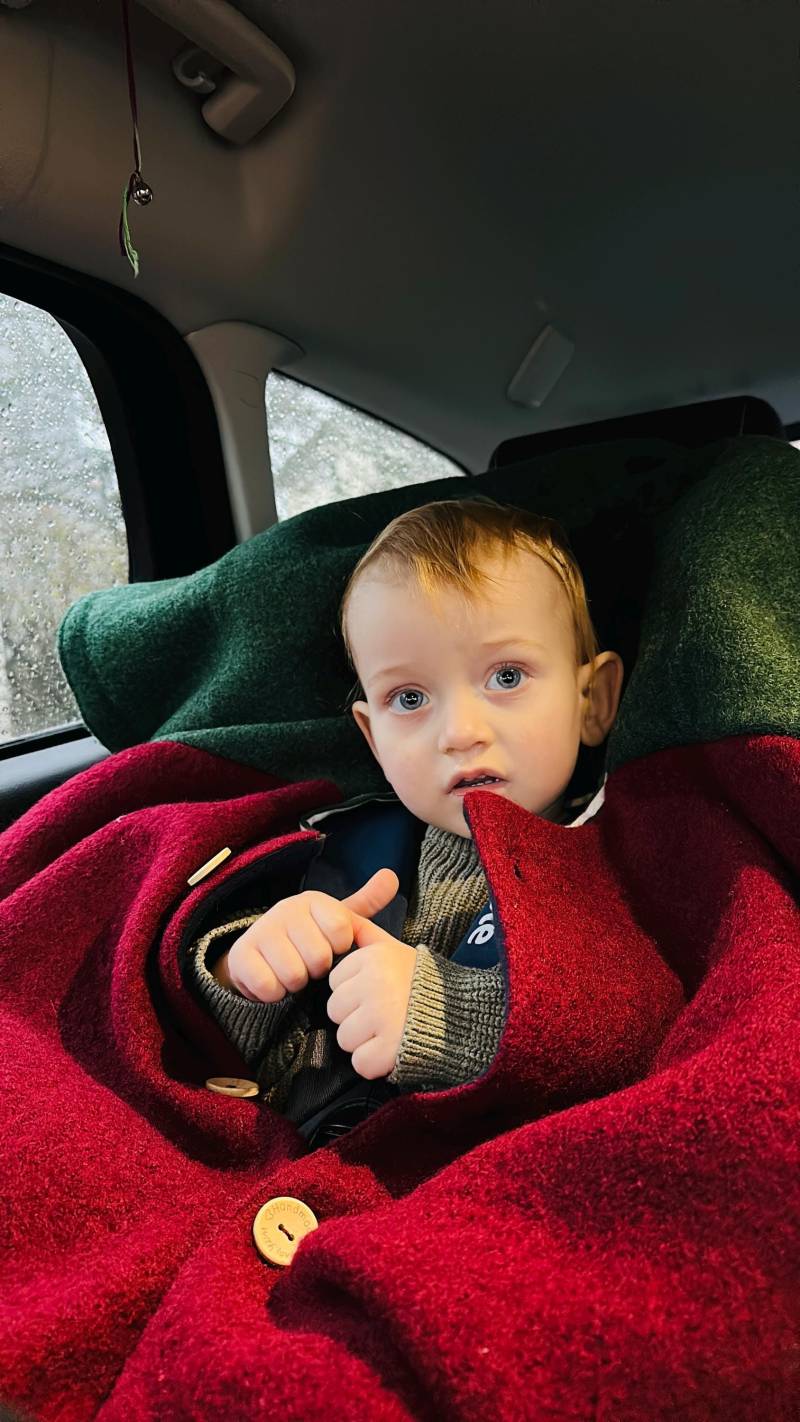 Autoponcho Aus Wollwalk | Handgemachter Kinderponcho Sicher Im Autositz Poncho Mit Jerseyfutter Baby & Kinder Winter von FinnundFadenhandmade