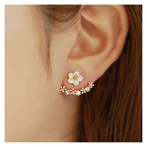 Boucles d'oreilles Design de Fleur de Mode 925 Boucles d'oreilles en Argent Sterling pour Dames Bijoux Cadeau Bijoux de Goujon d'oreille (Couleur: 01) (1 b) von Finoti