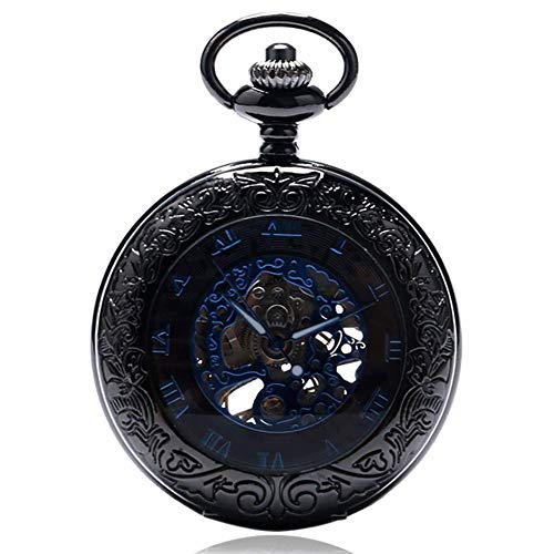 Finoti Herren-Taschenuhr, antike Schwarze mechanische Handaufzug-Taschenuhr für Damen und Herren, Taschenuhr-Wanduhr von Finoti