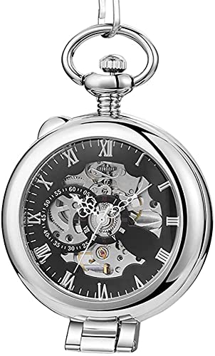 Finoti Retro Silber mechanische Taschenuhren antike Hohle Steampunk Handaufzug mechanische Taschenuhr Flip Halskette Uhr mit Kette von Finoti