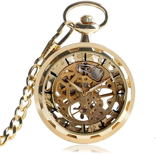 Taschenuhr, Vintage-Uhr-Halskette, Steampunk-Skelett, mechanischer Anhänger, Taschenuhr, Uhr-Anhänger, Handaufzug, für Männer und Frauen, Kette, Geschenk von Finoti