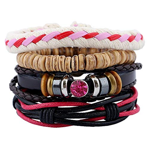 Wickelarmband, Vintage-Stil, gewebter Lederanzug für Männer und Frauen, Handseilweberei? Handgefertigte Armbänder für Männer und Frauen, Unisex, Punk-Armbänder, Handgelenkseil von Finoti