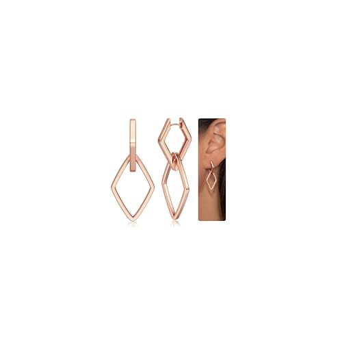 Finrezio 925 Silber Creolen für Damen Mädchen 14 Karat Gold Ohrringe Baumeln Creolen Rose Gold Silber Ohrringe Finrezio 925 Silber Creolen für Damen Mädchen 14 Karat Gold Ohrringe Baumeln Creolen Rose Gold Silber Ohrringe von Finrezio