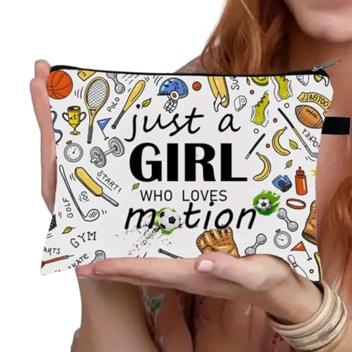 Finrray Sport-Make-up-Tasche, Fußball-Kosmetiktasche, personalisierbar, mit Reißverschluss, Geschenk für Damen und Mädchen, gemischt von Finrray