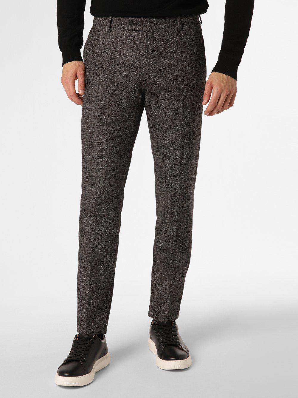 Finshley & Harding Baukasten-Hose Herren Modern Fit Wolle meliert, schoko von Finshley & Harding