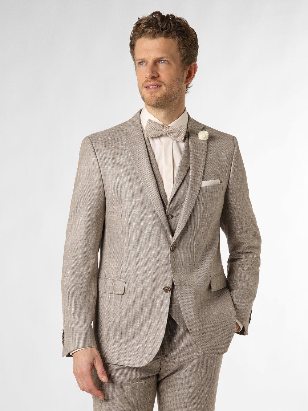 Finshley & Harding Baukasten-Sakko Herren Modern Fit Viskose strukturiert, beige von Finshley & Harding