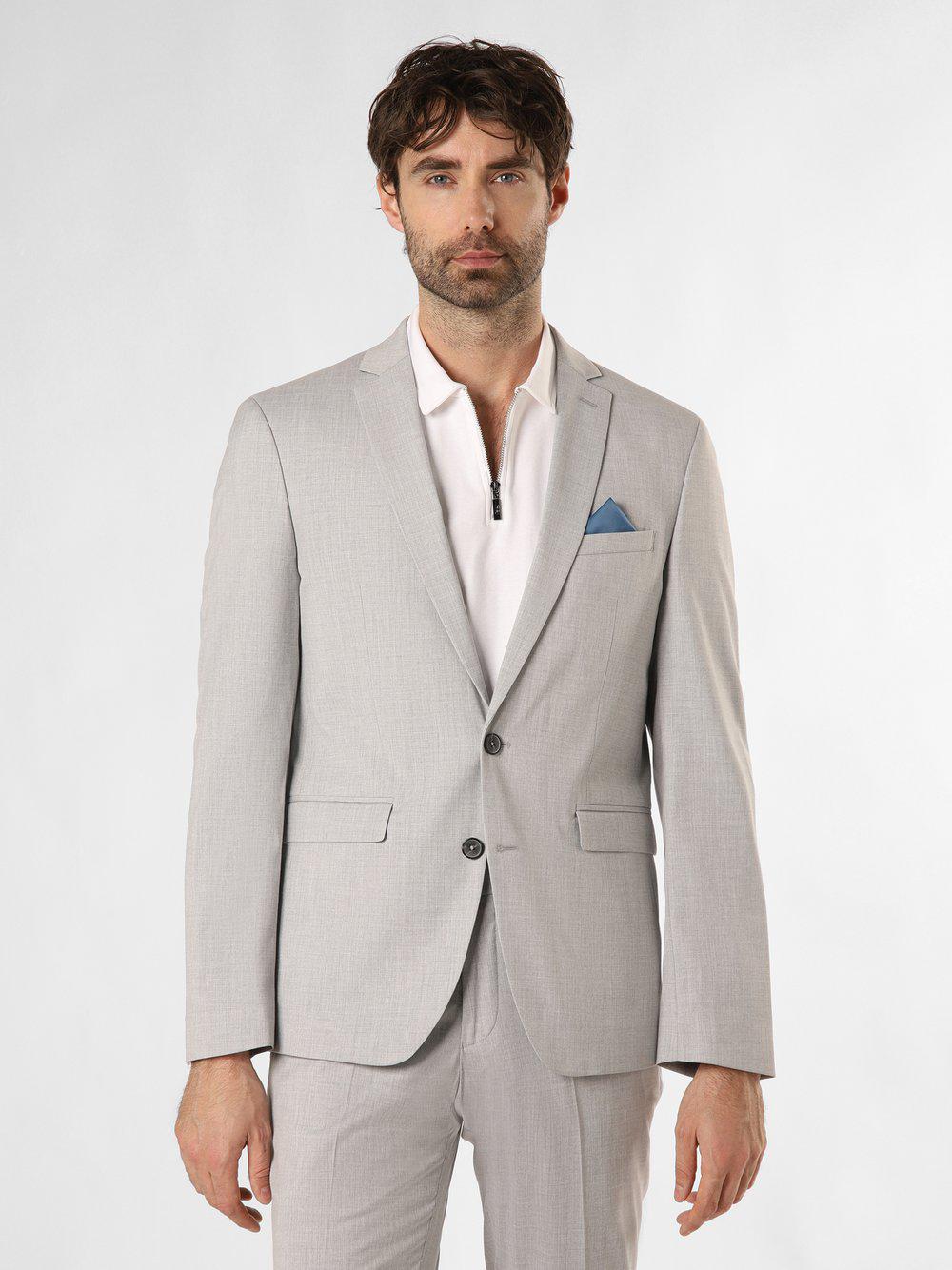 Finshley & Harding Baukasten-Sakko Herren Slim Fit meliert, silber von Finshley & Harding