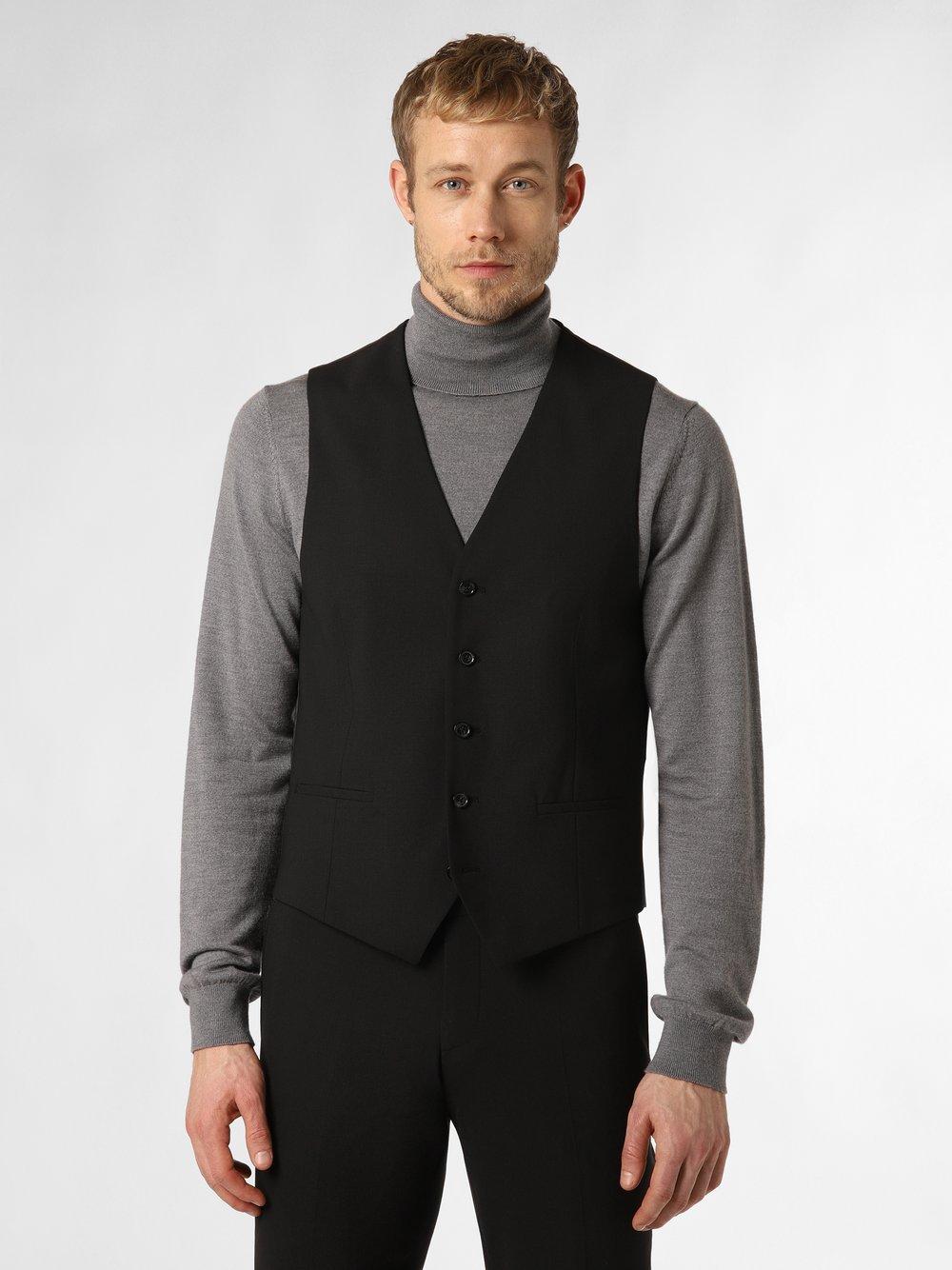 Finshley & Harding London Baukasten-Weste Herren Slim Fit Wolle, schwarz von Finshley & Harding