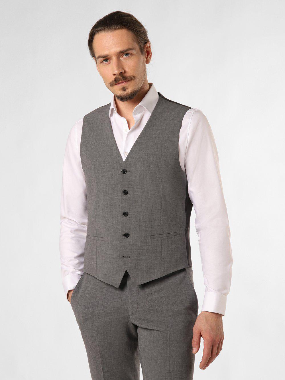 Finshley & Harding London Baukasten-Weste Herren Slim Fit meliert, grau von Finshley & Harding