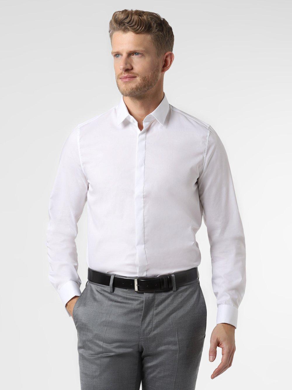 Finshley & Harding London Hemd mit Umschlagmanschetten Herren Slim Fit Baumwolle Kentkragen, weiß von Finshley & Harding