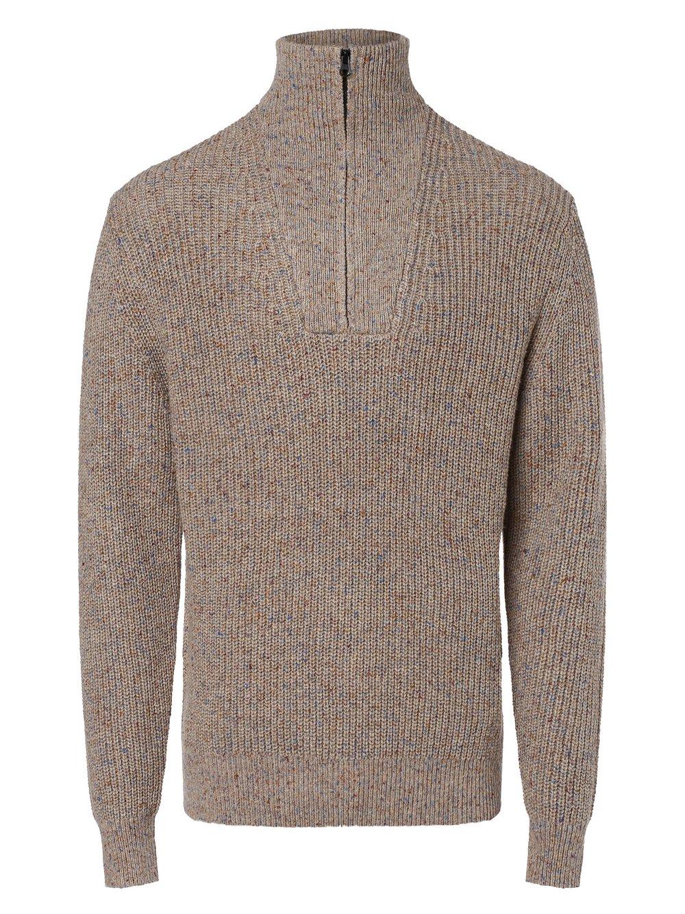 Finshley & Harding London Pullover Herren Baumwolle meliert, beige von Finshley & Harding