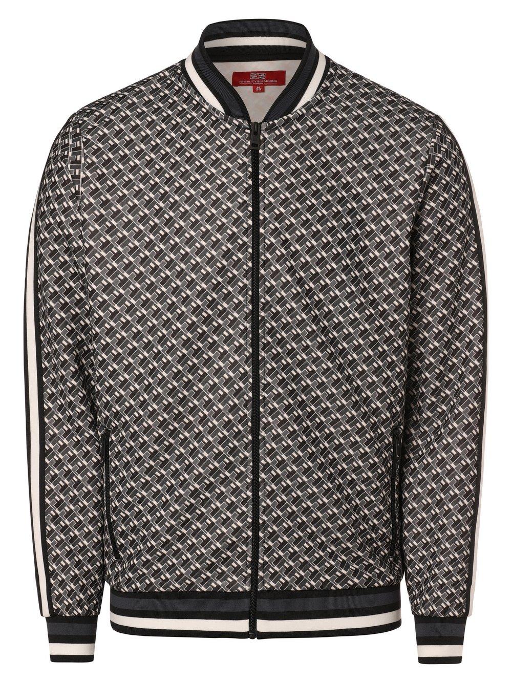 Finshley & Harding London Sweatjacke Herren gemustert, anthrazit von Finshley & Harding