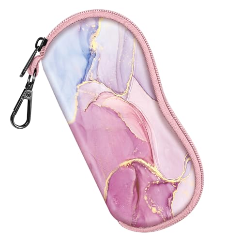 FINTIE Brillenetui - [Ultraleicht] Neopren Reißverschluss Sonnenbrille Etui Kratzfest weich Brillenhülle mit Karabiner für Große Brillen - Glorreicher Marmor von FINTIE