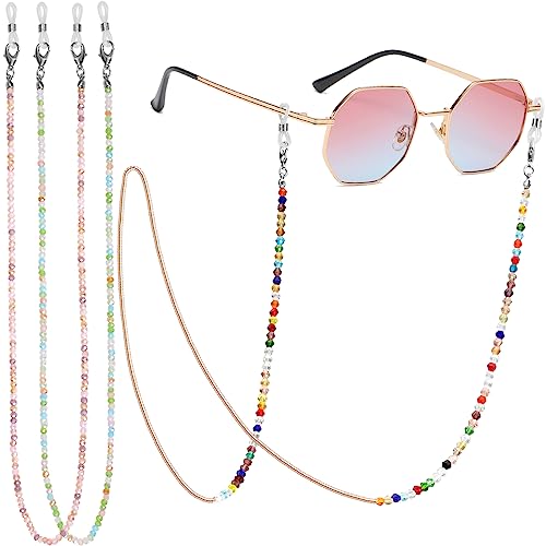 Fintie Brillenkette für Damen, 3 Stück Modern Brillenband Elegant Bunte Perlen Schlüsselband Kette für Brillen/Sonnenbrillen/Lesebrillen von Fintie