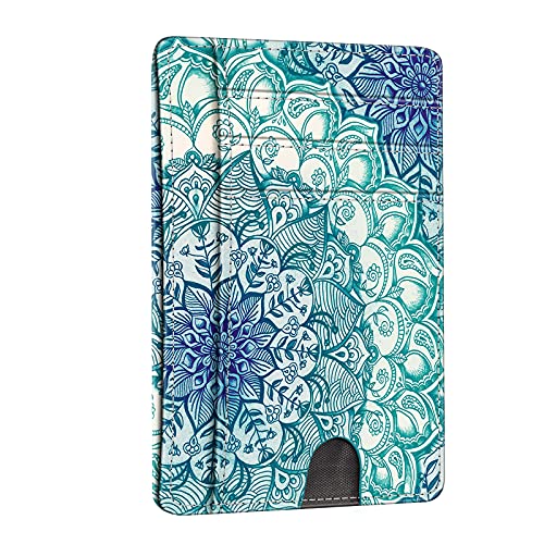 FINTIE Flache Geldbörse Kartenetui, Premium Kunstleder RFID-Blocker Slim Geldbeutel Kreditkartenetui mit ID-Fenster und Schnellzugriff-Fach für Herren Damen, Smaragdblau von FINTIE