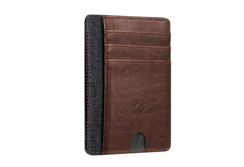 Fintie Geldbörse Flache Geldbörse Kartenetui, Premium Kunstleder RFID-Blocker, Slim Geldbeutel Kreditkartenetui mit ID-Fenster & Schnellzugriff-Fach von Fintie