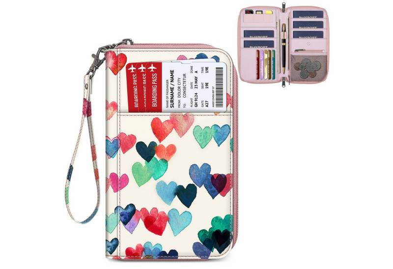 Fintie Geldbörse Reisepass Tasche Familie Reiseorganizer, Wasserdicht Reisepasshülle, Ausweistasche Dokumentee mit RFID Blockier für Damen und Herren von Fintie