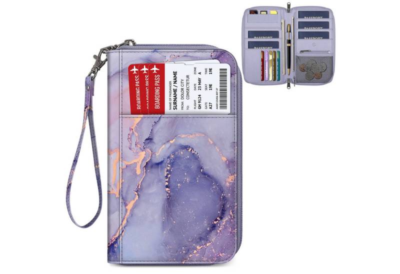 Fintie Geldbörse Reisepass Tasche Familie Reiseorganizer, Wasserdicht Reisepasshülle, Ausweistasche Dokumentee mit RFID Blockier für Damen und Herren von Fintie
