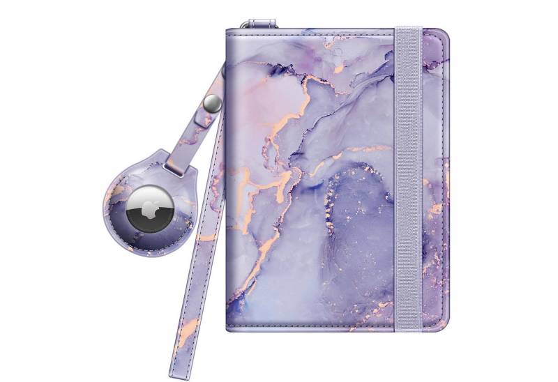 Fintie Geldbörse Reisepasshülle mit Airtag Halter, Slim Reisepass Hülle RFID-Schutz, Schutzhülle Passport Cover für Reisedokumente Impfpass Herren Damen von Fintie