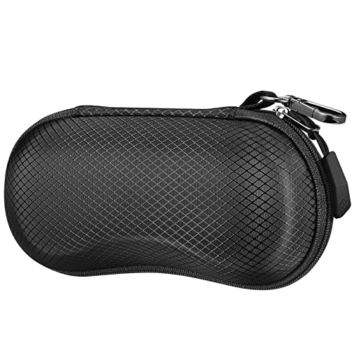 Fintie Hardcase Sonnenbrillen Etui, Hartschale EVA Brillenetui für Große Brillen Schwimmbrillen Sportbrillen mit Karabiner Tragbare Kratzfeste, Schwarz von Fintie