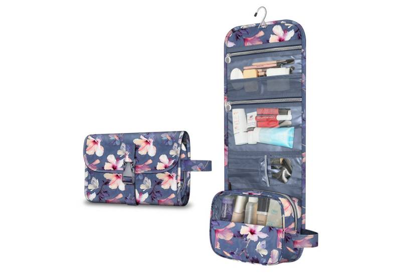 Fintie Kulturbeutel Tragbare Kulturtasche Kosmetiktasche Reisetasche, Große wasserdichte, Aufhängen Make-up Organizer Stauraum Tasche für Damen Mädchen von Fintie