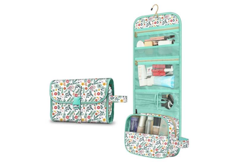 Fintie Kulturbeutel Tragbare Kulturtasche Kosmetiktasche Reisetasche, Große wasserdichte, Aufhängen Make-up Organizer Stauraum Tasche für Damen Mädchen von Fintie