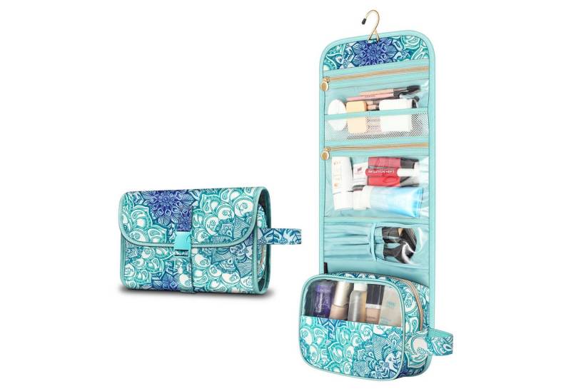 Fintie Kulturbeutel Tragbare Kulturtasche Kosmetiktasche Reisetasche, Große wasserdichte, Aufhängen Make-up Organizer Stauraum Tasche für Damen Mädchen von Fintie