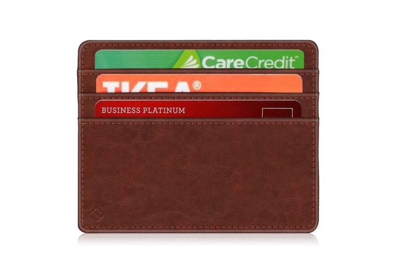 Fintie Mini Geldbörse Flache Kartenetui Ausweishülle, Premium Kunstleder RFID Schutz, Slim Geldbeutel Kreditkartenetui mit ID-Fenster & Schnellzugriff-Fach von Fintie