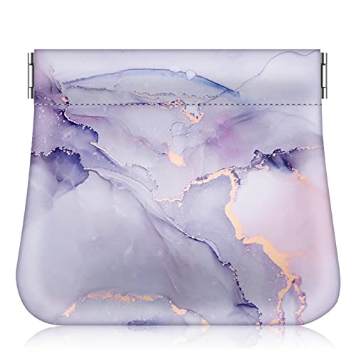 Fintie Portemonnaie Damen Klein, Premium Kunstleder Geldbörse Geldbörse Geldbeutel Portemonnaie Klein Coin Purse Münzgeldbörse Münzbeutel Schlüsseletui für Damen, Lila Marmor von FINTIE