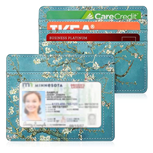 Slim Minimalist Front Pocket Wallet, Fintie RFID Blocking Credit Card Holder Card Cases with ID Window for men Women (Blossom) von FINTIE