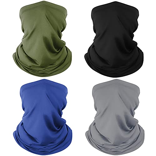 4 Pack Neck Gaiter Atmungsaktive Bandana Maske für Outdoor-Schutz Waschbar Wiederverwendbare Kühlgamaschenmaske Gesichtsbedeckung Schützen vor Staub Wind für Männer Frauen Radfahren Laufen Wandern von Finvizo