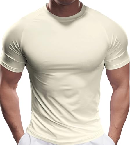 Fioboc Sport Tshirts Herren Funktionsshirt Schnelltrocknend Atmungsaktive Activewear für Herren Sportshirt Laufshirt Herren Kurzarm Sommer Fitness Muscle Trainingsshirt Compression Gym T Shirt Herren von Fioboc