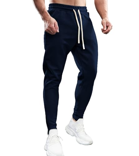 Fioboc Weekend Performance Jogginghose mit Reißverschluss für Herren, Jogginghose mit Reißverschlusstaschen, Sporthose, Slim_fit-pacific_blue, Mittel von Fioboc