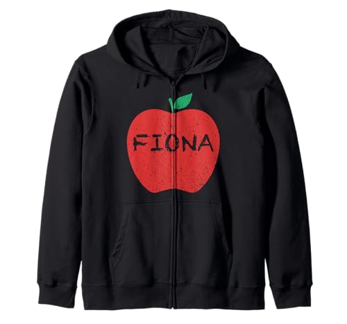 Apple Distressed Grafik für Musikliebhaber Männer Frauen Kapuzenjacke von Fiona First Name Cute Apple