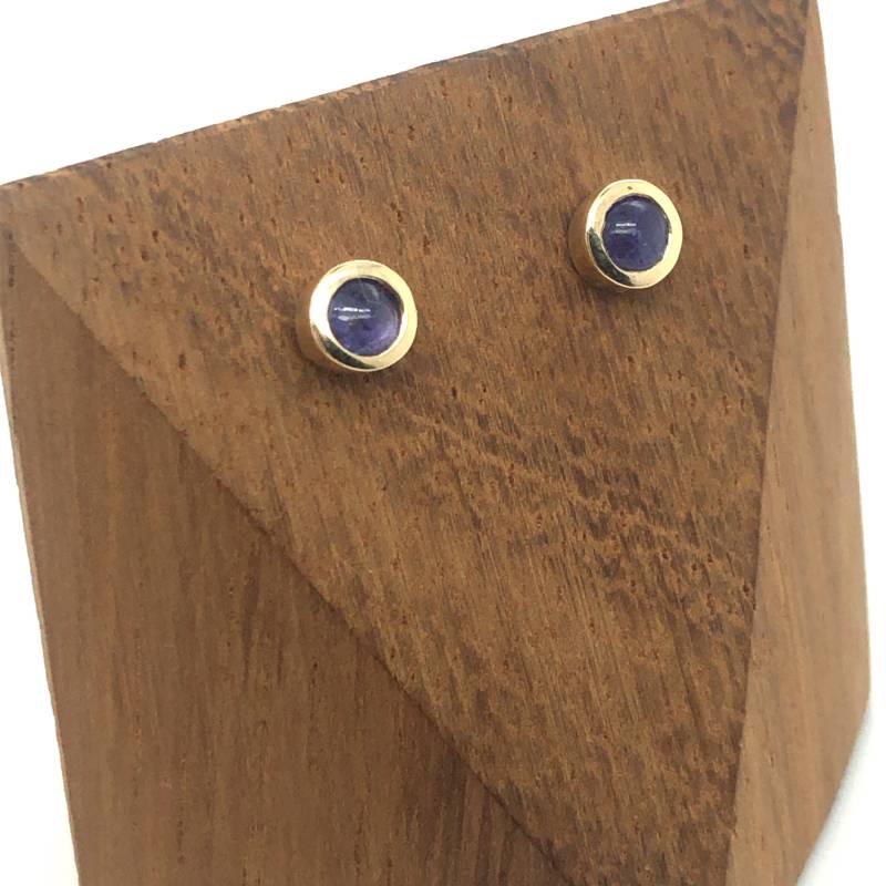 Tansanit Ohrstecker ~ Gold & Silber Dezember Geburtsstein Lila Ohrringe von FionaJonesJewellery