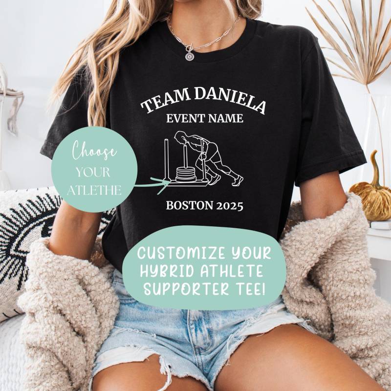 Benutzerdefinierte Hybrid Athleten Support Crew Shirt, Personalisiertes Gym Top Mit Datum, Tshirt, Custom Crew, Eu von FiorasBoutique