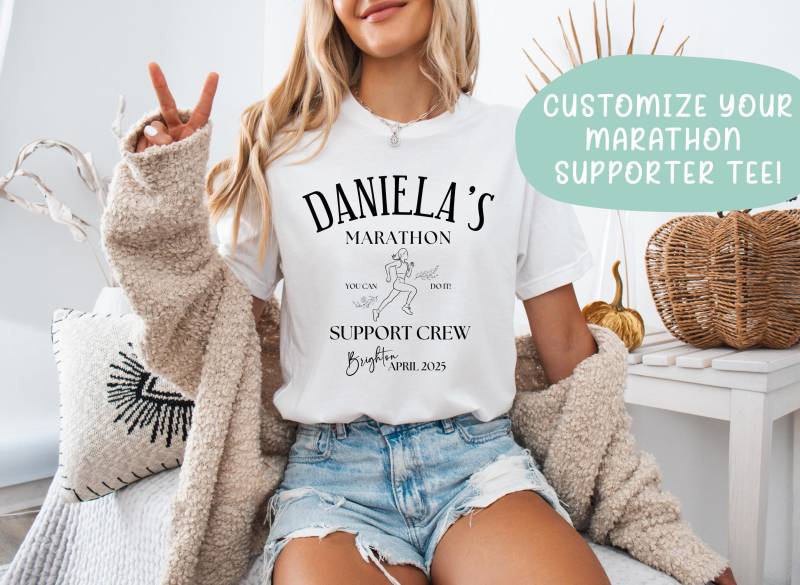 Benutzerdefinierte Marathon Support Crew Shirt, T-Shirt, Benutzerdefinierte Crew, Eu von FiorasBoutique