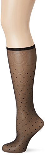 Fiore Damen Feinstrumpfkniestrümpfe Trisha / Golden Line Classic Kniestr mpfe, Schwarz (Black 001), Einheitsgröße Große Größen EU von Fiore