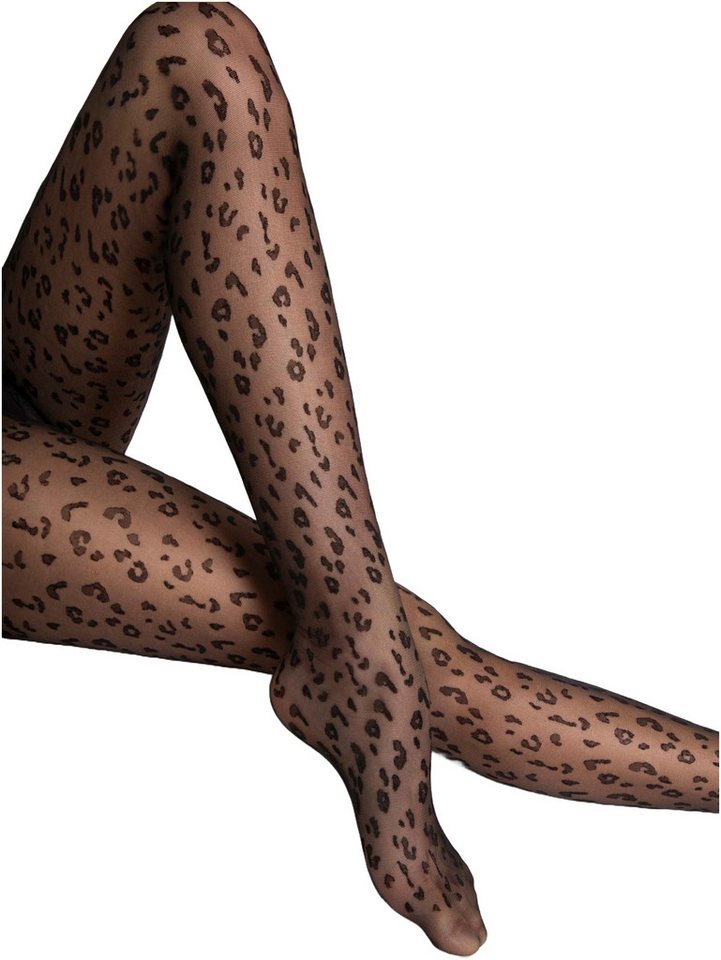 Fiore Feinstrumpfhose Tango Bravo (Packung 1 St. 1 Paar) Feinstumpfhose 20DEN im ikonischen Leopardenmuster von Fiore