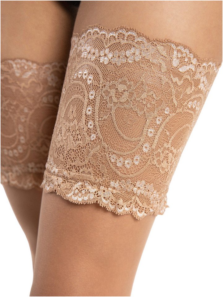 Fiore Halterlose Strümpfe Sensual (Packung, 1-Paar, 1 Paar) halterlose Stümpfe mit Phantasie-Muster am Bund von Fiore