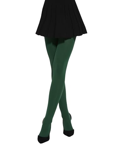 MYCHICLEGS - Blickdichte Damenstrumpfhose aus Microfaser, 60 DEN - Dunkelgrün - L von MYCHICLEGS